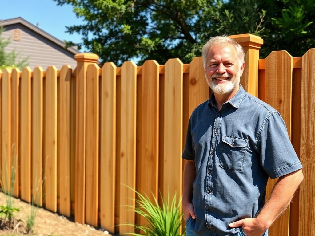 Happy customer with new fence